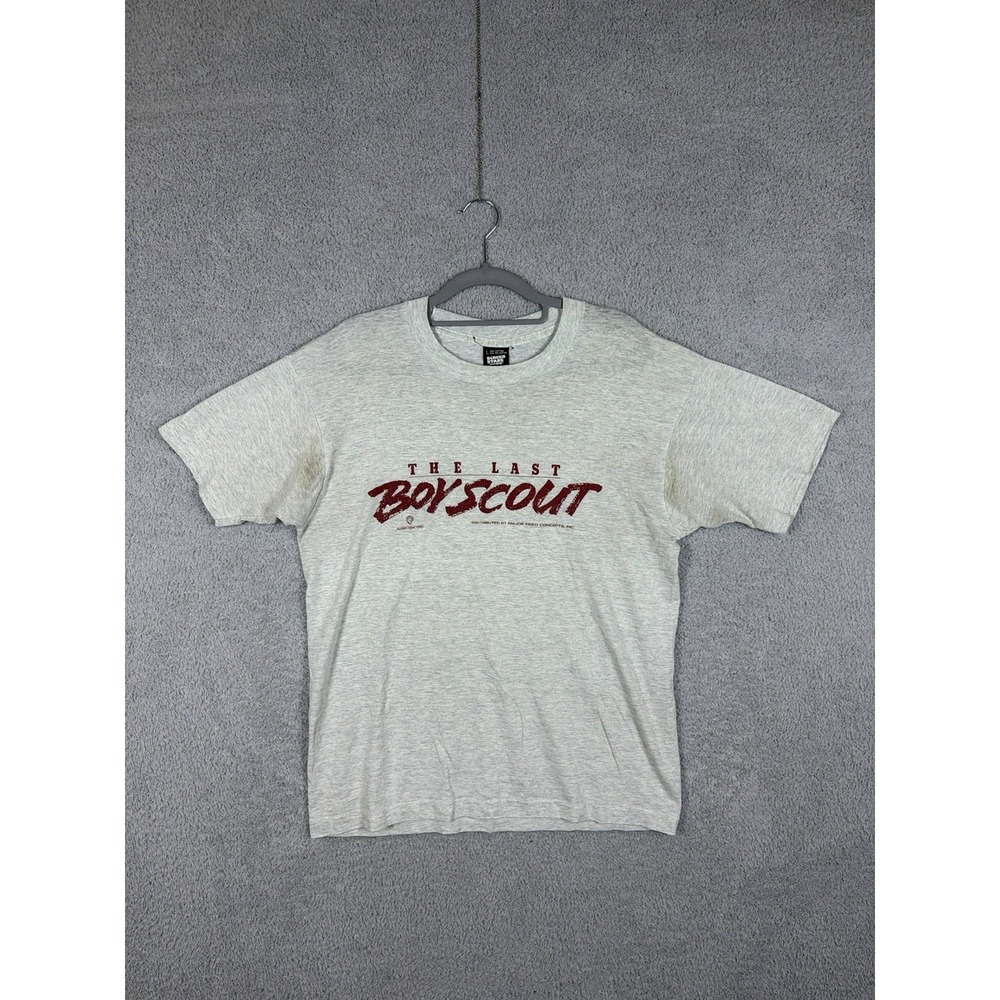 Vtg Screen Stars L Gray Made In USA Shirt The Last Boy Scout Movie‎ Bruce Willis